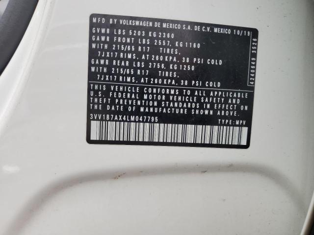 3VV1B7AX4LM047795 - 2020 VOLKSWAGEN TIGUAN S WHITE photo 13