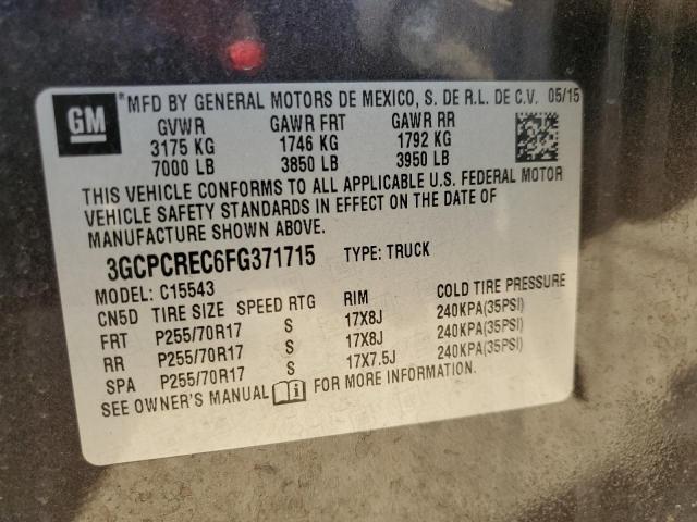 3GCPCREC6FG371715 - 2015 CHEVROLET SILVERADO C1500 LT GRAY photo 12