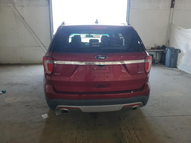 1FM5K8D88HGB05172 - 2017 FORD EXPLORER XLT RED photo 6
