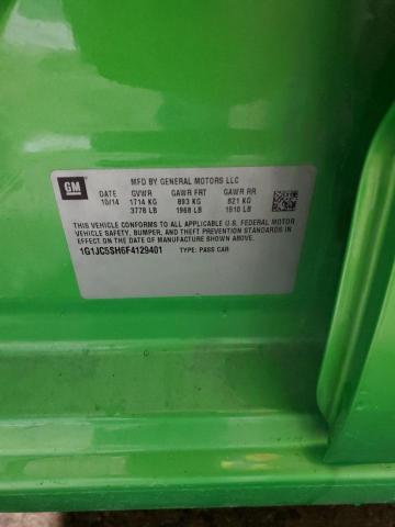 1G1JC5SH6F4129401 - 2015 CHEVROLET SONIC LT GREEN photo 12