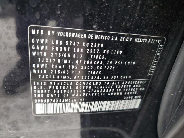 3VV3B7AX5JM188185 - 2018 VOLKSWAGEN TIGUAN SE Черный фото 13