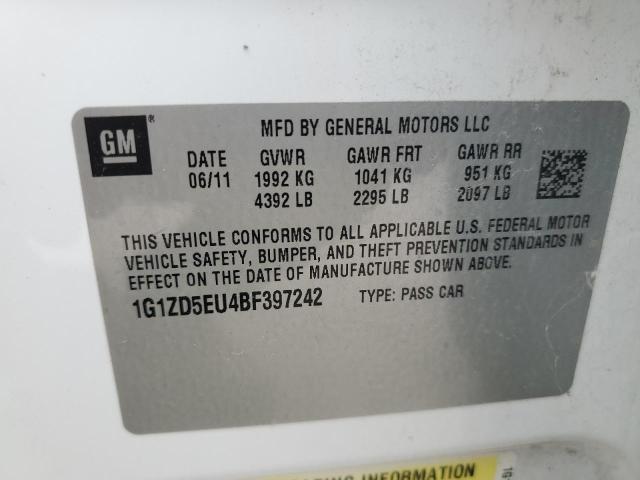 1G1ZD5EU4BF397242 - 2011 CHEVROLET MALIBU 2LT WHITE photo 12