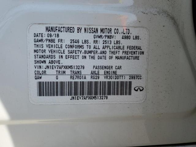 JN1EV7APXKM513279 - 2019 INFINITI Q50 LUXE WHITE photo 12