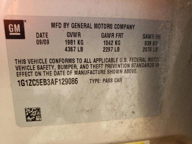 1G1ZC5EB3AF129086 - 2010 CHEVROLET MALIBU 1LT 金色 照片 12