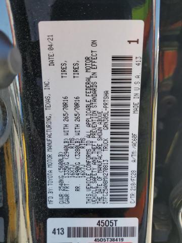 5TFCZ5AN8MX270813 - 2021 TOYOTA TACOMA DOUBLE CAB BLACK photo 12