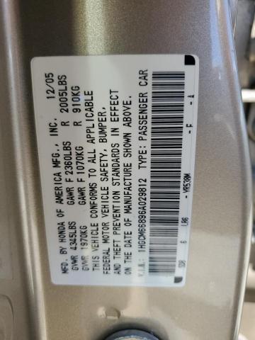 1HGCM66896A029812 - 2006 HONDA ACCORD EX TAN photo 12