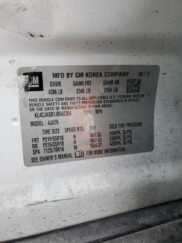 KL4CJASB1JB542304 - 2018 BUICK ENCORE PREFERRED WHITE photo 12