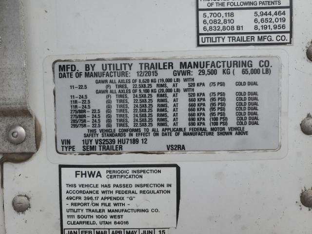 1UYVS2539HU718912 - 2017 UTILITY TRAILER თეთრი ფოტო 10