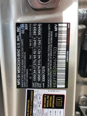 4JGFF5KE0NA677903 - 2022 MERCEDES-BENZ GLS 450 4MATIC GRAY photo 14