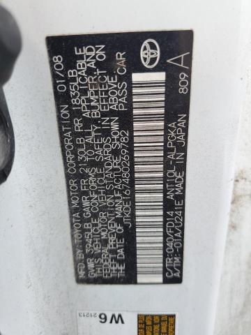 JTKDE167480269782 - 2008 TOYOTA SCION TC თეთრი ფოტო 12