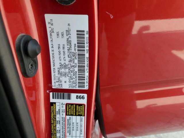 3TMAZ5CN9JM072540 - 2018 TOYOTA TACOMA DOUBLE CAB 红色 照片 12