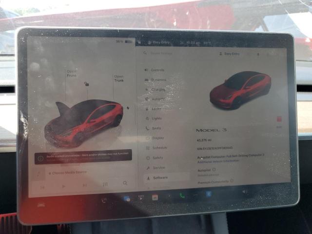 5YJ3E1EA0PF385643 - 2023 TESLA MODEL 3 Қызыл фото 9