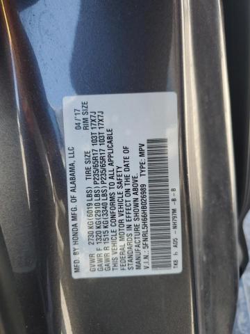 5FNRL5H66HB026989 - 2017 HONDA ODYSSEY EXL GRAY photo 13