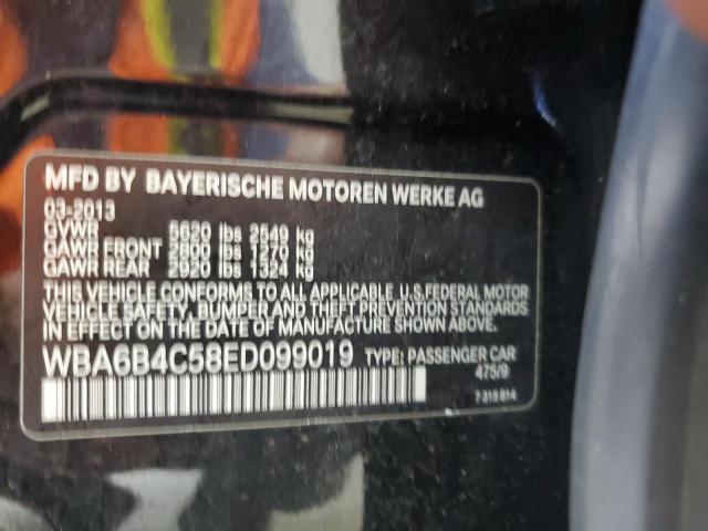 WBA6B4C58ED099019 - 2014 BMW 650 XI GRAN COUPE BLACK photo 12