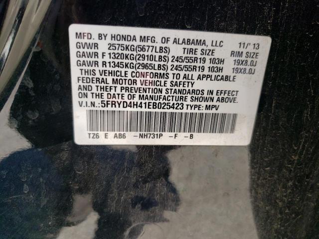 5FRYD4H41EB025423 - 2014 ACURA MDX TECHNOLOGY BLACK photo 14