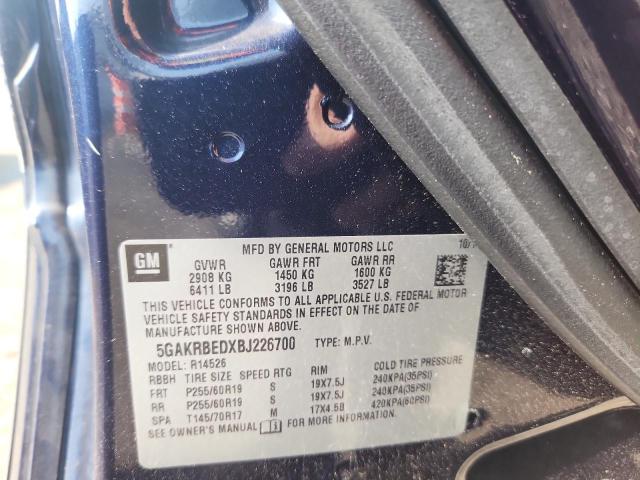 5GAKRBEDXBJ226700 - 2011 BUICK ENCLAVE CXL BLUE photo 13