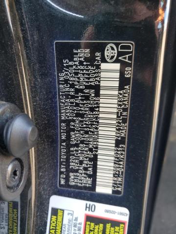 2T1BURHE2FC384136 - 2015 TOYOTA COROLLA L BLACK photo 12