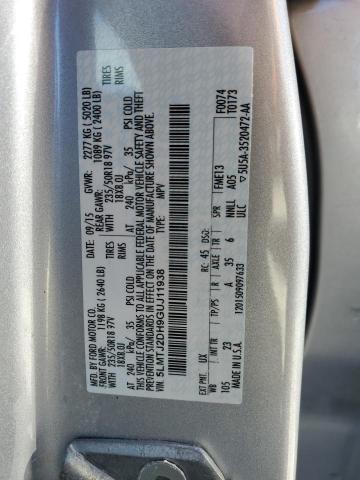 5LMTJ2DH9GUJ11938 - 2016 LINCOLN MKC SELECT 银色 照片 13