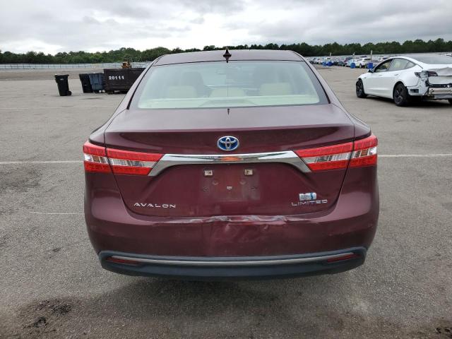 4T1BD1EB9EU025729 - 2014 TOYOTA AVALON HYBRID MAROON photo 6