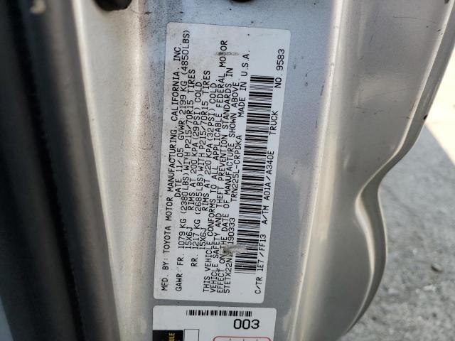 5TETX22N16Z190333 - 2006 TOYOTA TACOMA ACCESS CAB ვერცხლისფერი ფოტო 13