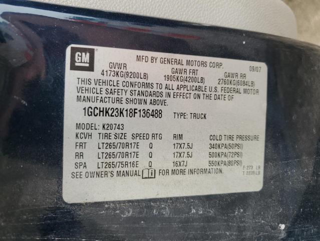 1GCHK23K18F136488 - 2008 CHEVROLET SILVERADO K2500 HEAVY DUTY BLUE photo 13