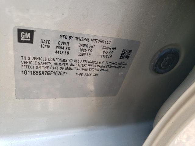 1G11B5SA7GF167621 - 2016 CHEVROLET MALIBU LIM LS TAN photo 12