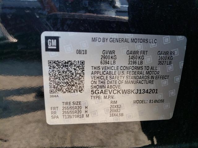 5GAEVCKW8KJ134201 - 2019 BUICK ENCLAVE AVENIR 黑色 照片 12