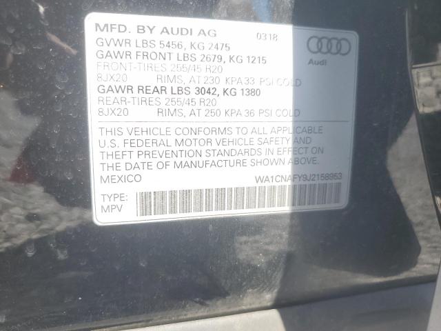 WA1CNAFY9J2158953 - 2018 AUDI Q5 PRESTIGE 黑色 照片 13