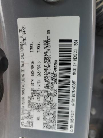 3TMCZ5AN5MM418762 - 2021 TOYOTA TACOMA DOUBLE CAB ნაცრისფერი ფოტო 12