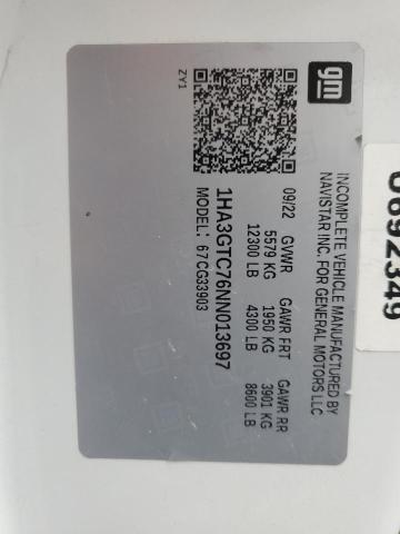 1HA3GTC76NN013697 - 2022 CHEVROLET EXPRESS G3500 თეთრი ფოტო 14