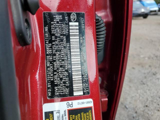 4T1BF1FK4HU661780 - 2017 TOYOTA CAMRY LE RED photo 12