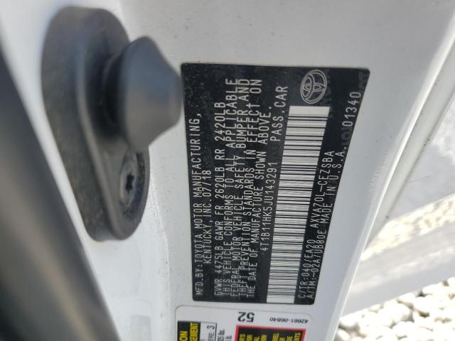 4T1B11HK5JU143291 - 2018 TOYOTA CAMRY L 白色 照片 13