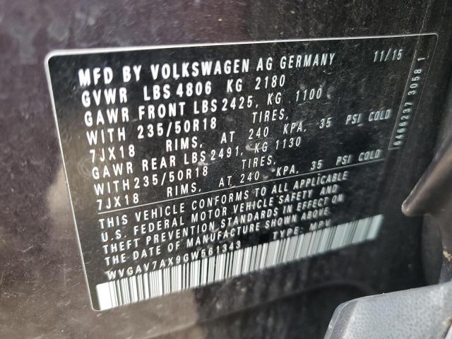 WVGAV7AX9GW561343 - 2016 VOLKSWAGEN TIGUAN S GRAY photo 13