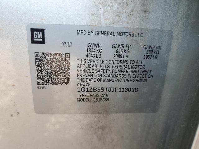 1G1ZB5ST0JF113038 - 2018 CHEVROLET MALIBU LS Plata foto 12