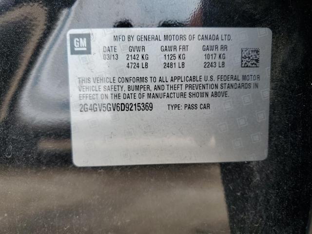 2G4GV5GV6D9215369 - 2013 BUICK REGAL GS Қара фото 13