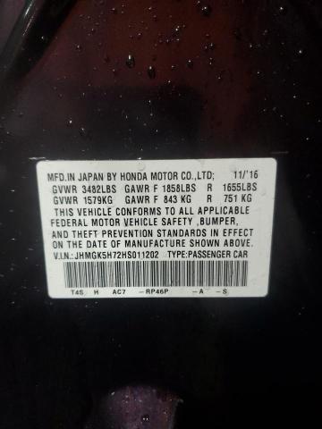JHMGK5H72HS011202 - 2017 HONDA FIT EX 紫色 照片 12