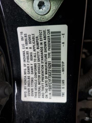 19XFC1F73GE216261 - 2016 HONDA CIVIC EXL BLACK photo 12