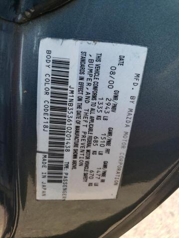 JM1NB353610201438 - 2001 MAZDA MX-5 MIATA BASE GRAY photo 12