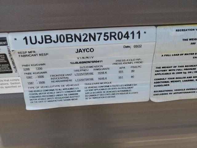 1UJBJ0BN2N75R0411 - 2022 JAYCO JAY FLIGHT WHITE photo 10