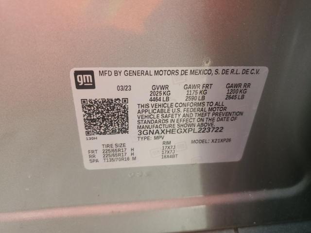 3GNAXHEGXPL223722 - 2023 CHEVROLET EQUINOX LS SILVER photo 13