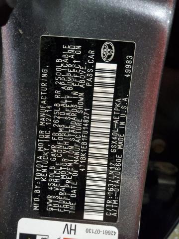 4T1BK1EB1FU148271 - 2015 TOYOTA AVALON XLE CHARCOAL photo 12