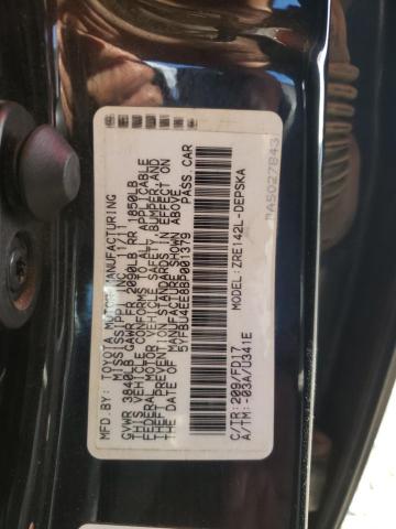 5YFBU4EE8BP001379 - 2011 TOYOTA COROLLA BASE BLACK photo 10