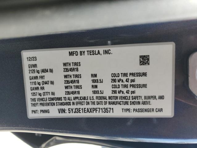 5YJ3E1EAXPF713571 - 2023 TESLA MODEL 3 Grafito foto 13