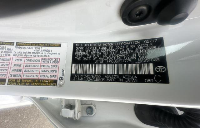 JTNB11HK8J3007775 - 2018 TOYOTA CAMRY L WHITE photo 10