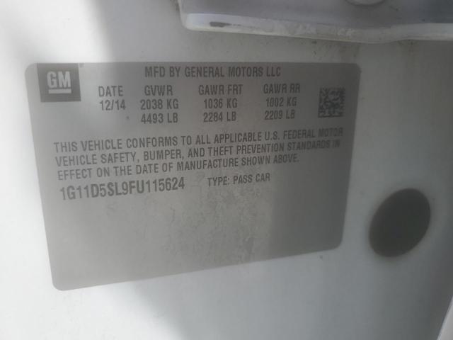 1G11D5SL9FU115624 - 2015 CHEVROLET MALIBU 2LT 白色 照片 12