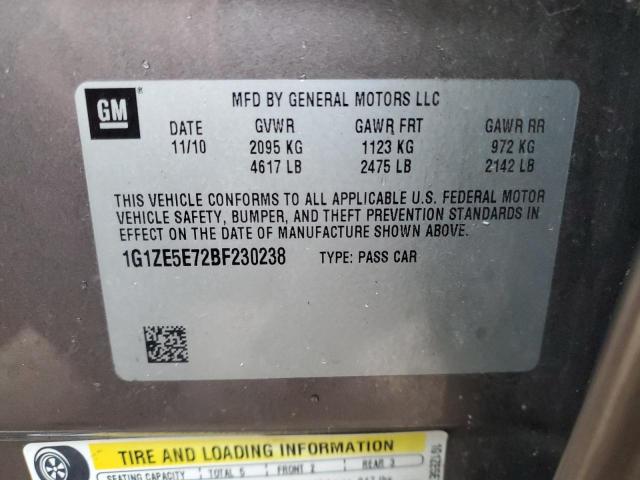 1G1ZE5E72BF230238 - 2011 CHEVROLET MALIBU LTZ ყავისფერი ფოტო 12