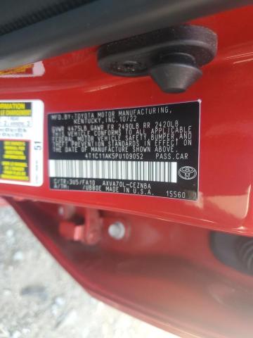 4T1C11AK5PU109052 - 2023 TOYOTA CAMRY LE RED photo 13