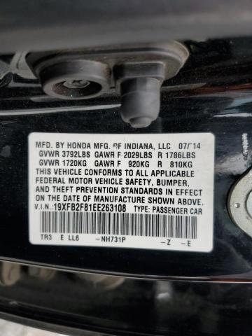 19XFB2F81EE263108 - 2014 HONDA CIVIC EX BLACK photo 12