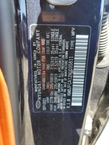 KM8JFCA12NU035811 - 2022 HYUNDAI TUCSON SEL CONVENIENCE 蓝色 照片 13