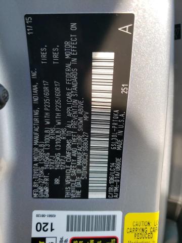 5TDYK3DC2FS680427 - 2015 TOYOTA SIENNA XLE 银色 照片 13